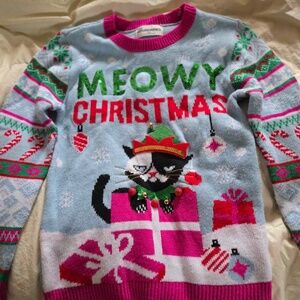 No Boundaries Cat Christmas Sweater Women's Sz S